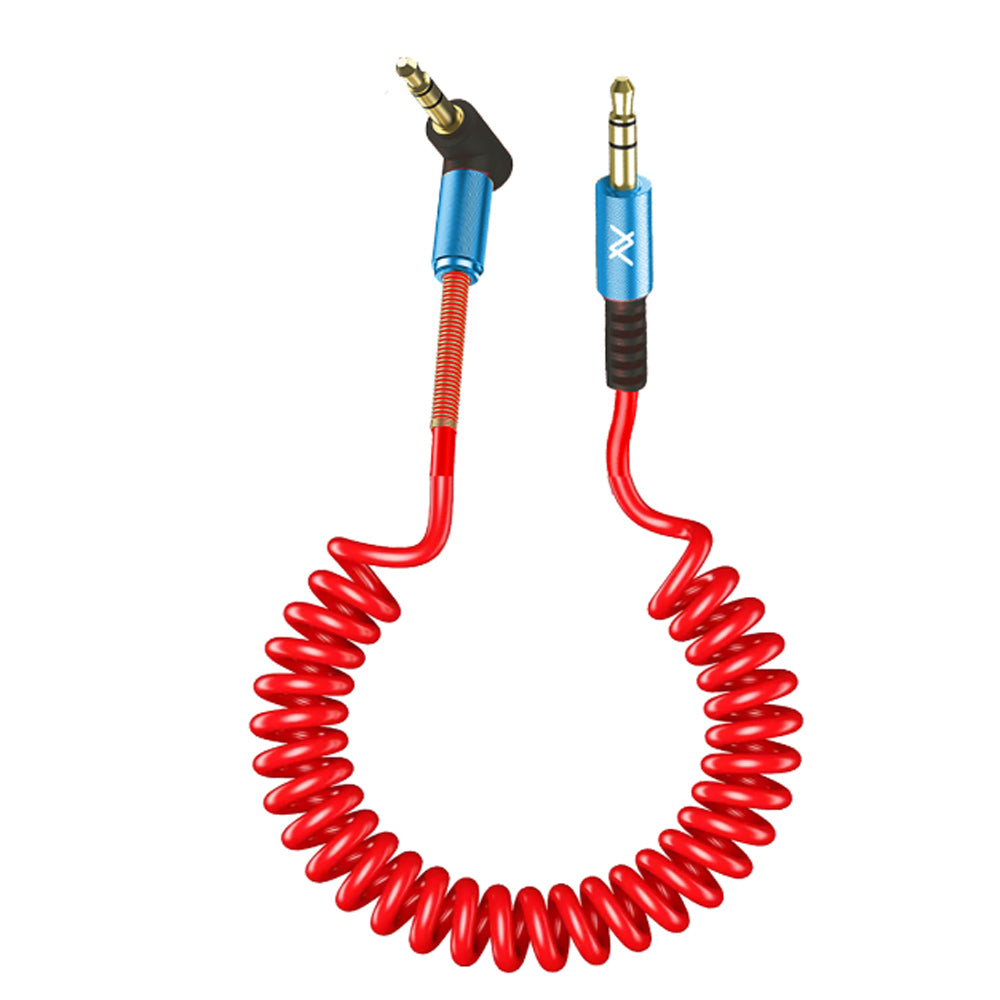 L'avvento (MP327) AUX Coiled Audio Cable - Red