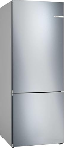 Bosch, Series 4, free-standing fridge-freezer with freezer at bottom, 483 litres, 186 x 70cm, Brushed steel anti-fingerprint, KGN55VI2E9