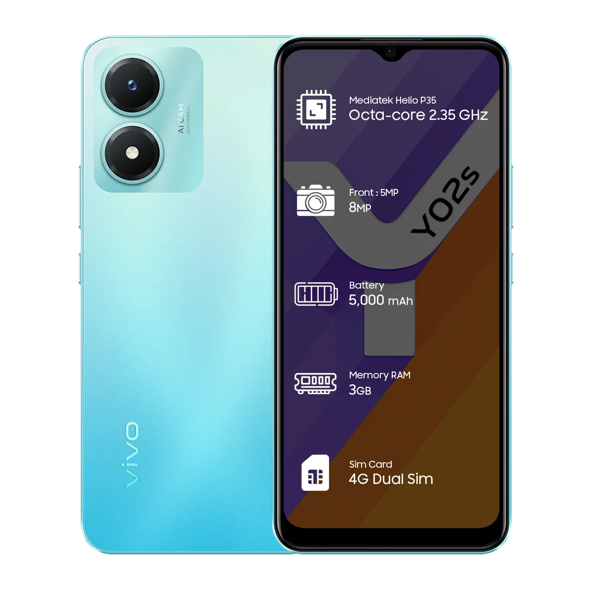 Vivo Y02S 3GB 32GB (ضمان الوكيل)