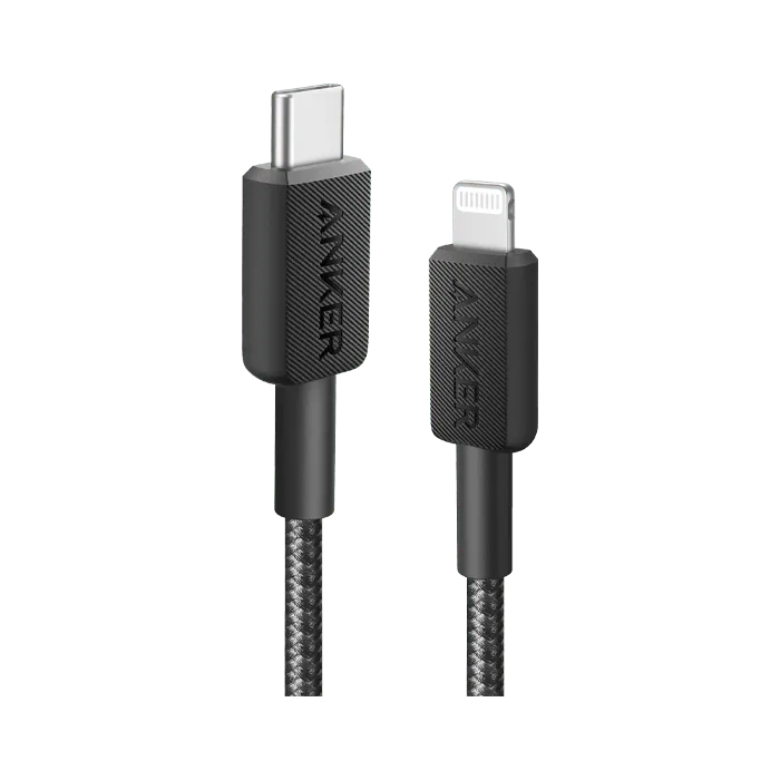 Anker 322 USB-C to Lightning Cable 3ft Braided A81B5H11 - Black - XPRS