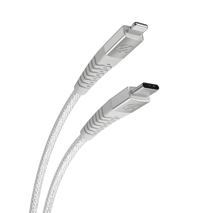 Scosche StrikeLine Heavy-Duty USB-C to Lightning Cable 8ft ( 2.4m ) - White