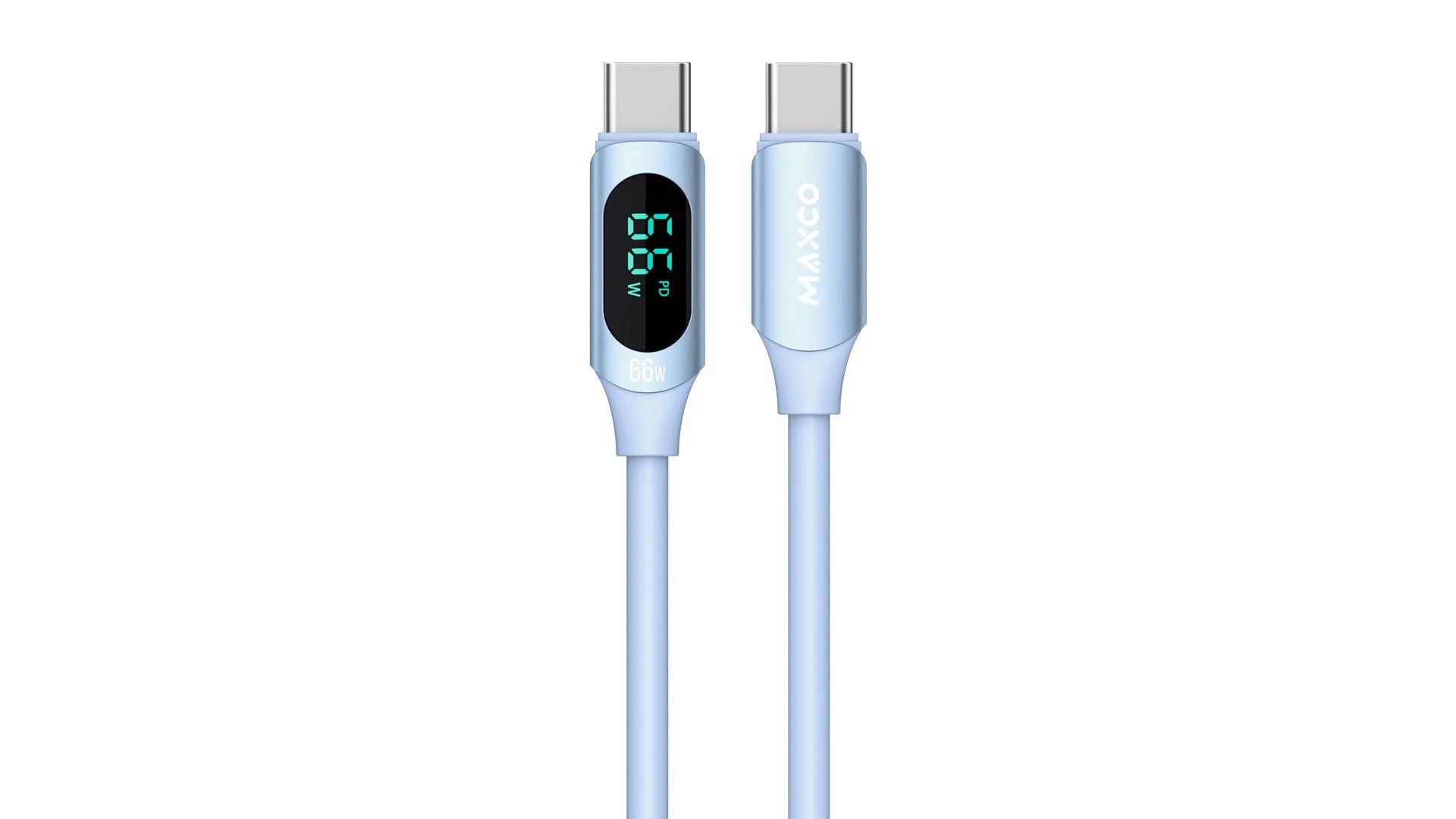 Maxco MS05CC Silicone Cable 100W Type-c to Type-c with Digital Display 120CM - Blue - XPRS