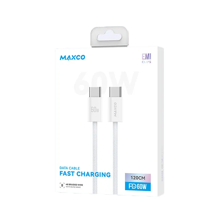 Maxco MS08CC Fast Charging Cable 60W Type-c to Type-c 120CM - White - XPRS