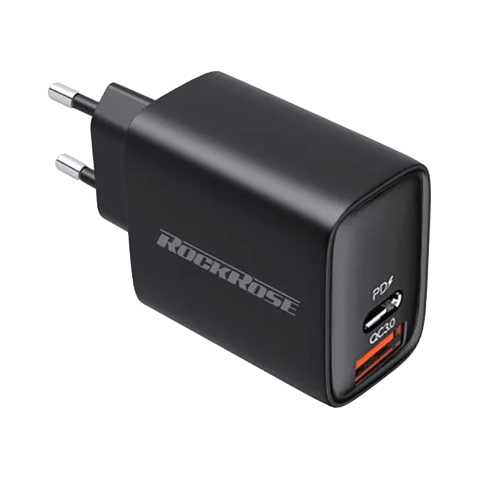 RockRose CASA AC NEO Dual Port Fast Charging 20W PD Power Adapter - Black - XPRS