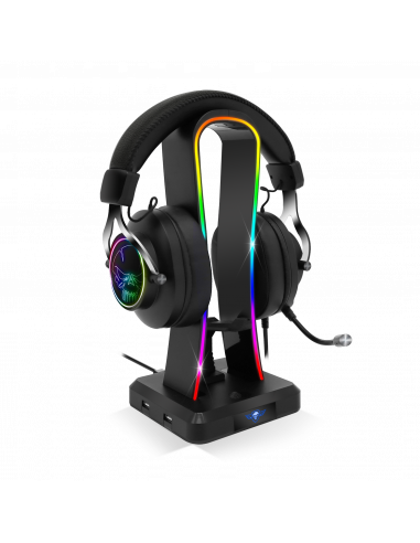 Spirit of Gamer Sentinel RGB Multifunction Headset Stand with 4 USB HUB