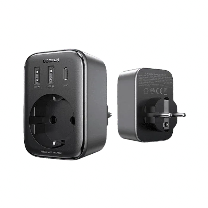 Ugreen 4-in-1 Outlet Extender EU 30W - Black - XPRS