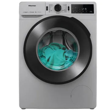 Hisense Front Load Full Automatic Washing Machine With Inverter Technology, 7 kg, Silver - WF3V7042BSSEG