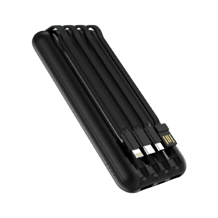 Devia Kintone series Power Bank with 4 cables 10000mAh - Black - XPRS