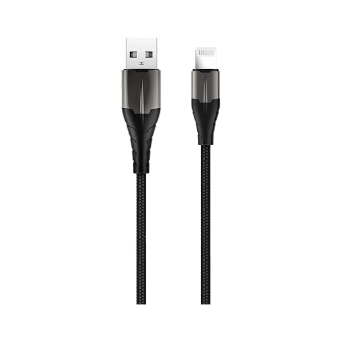 RockRose USB to Lightning Knight AL 2.4A Fast Charge & Data Sync Cable (1M) - Black - XPRS