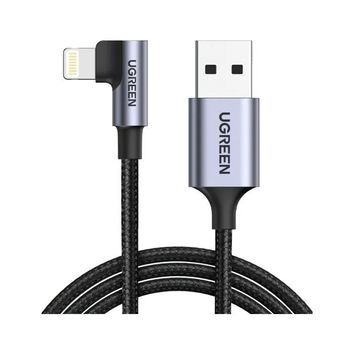 Ugreen USB-A to Lightning Braided Cable with Aluminum Shell (1M) - Black - XPRS