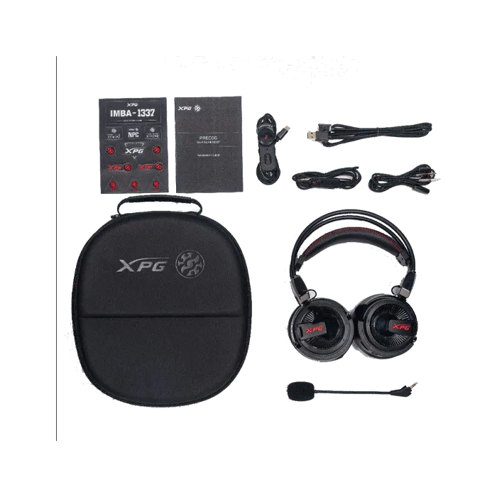 XPG PRECOG Dual Drivers 7.1 Virtual Surround Sound Gaming Headset with Mic - Black - XPRS